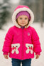Girls Pink Warm Inner Fur Hooded Puffer Jacket HJ6201C